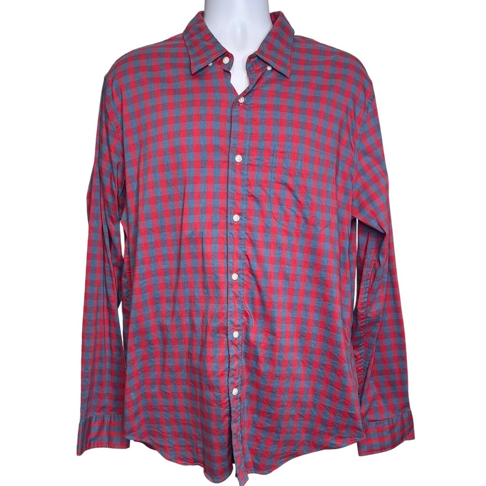 J Crew Mens Classic Fit Gingham Button Up Shirt Size XL Preppy Heritage Timeless